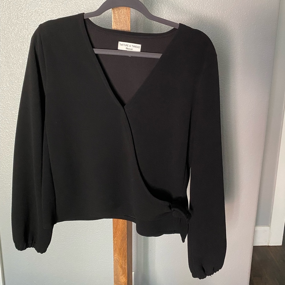 Madewell black wrap top